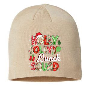 Jolly Lunch Squad Funny Lunch Lady Christmas Lunch Lady Sustainable Beanie