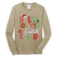 Jolly Lunch Squad Funny Lunch Lady Christmas Lunch Lady Tall Long Sleeve T-Shirt