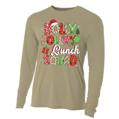 Jolly Lunch Squad Funny Lunch Lady Christmas Lunch Lady Cooling Performance Long Sleeve Crew