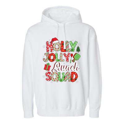 Jolly Lunch Squad Funny Lunch Lady Christmas Lunch Lady Garment-Dyed Fleece Hoodie