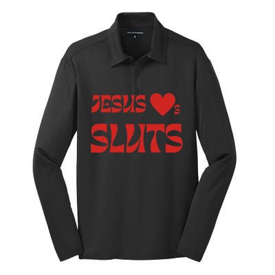 Jesus Loves Sluts Silk Touch Performance Long Sleeve Polo