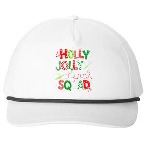 Jolly Lunch Squad Funny Lunch Lady Christmas Lunch Lady Snapback Five-Panel Rope Hat