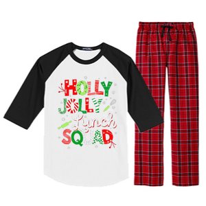 Jolly Lunch Squad Funny Lunch Lady Christmas Lunch Lady Raglan Sleeve Pajama Set