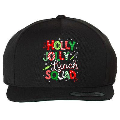 Jolly Lunch Squad Funny Lunch Lady Christmas Lunch Lady Wool Snapback Cap