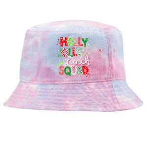 Jolly Lunch Squad Funny Lunch Lady Christmas Lunch Lady Tie-Dyed Bucket Hat