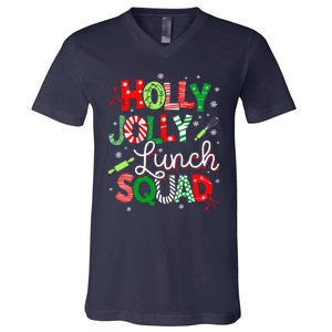 Jolly Lunch Squad Funny Lunch Lady Christmas Lunch Lady V-Neck T-Shirt