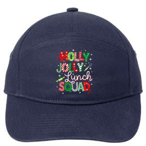 Jolly Lunch Squad Funny Lunch Lady Christmas Lunch Lady 7-Panel Snapback Hat