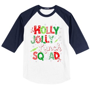 Jolly Lunch Squad Funny Lunch Lady Christmas Lunch Lady Baseball Sleeve Shirt