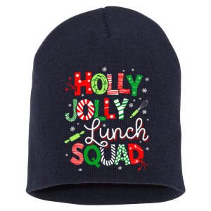 Jolly Lunch Squad Funny Lunch Lady Christmas Lunch Lady Short Acrylic Beanie