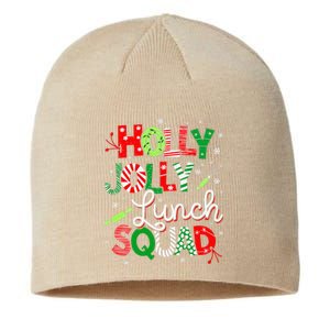 Jolly Lunch Squad Funny Lunch Lady Christmas Lunch Lady Sustainable Beanie