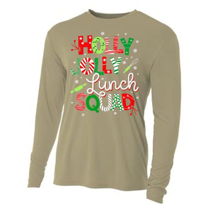 Jolly Lunch Squad Funny Lunch Lady Christmas Lunch Lady Cooling Performance Long Sleeve Crew