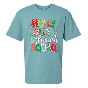 Jolly Lunch Squad Funny Lunch Lady Christmas Lunch Lady Sueded Cloud Jersey T-Shirt