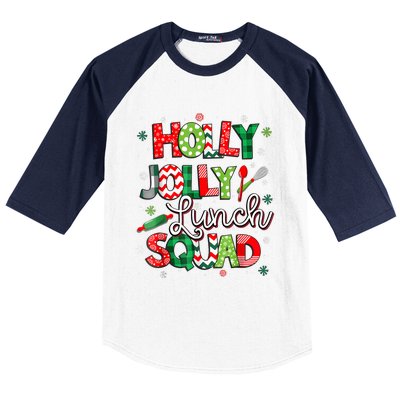 Jolly Lunch Squad Funny Lunch Lady Christmas Lunch Lady Baseball Sleeve Shirt