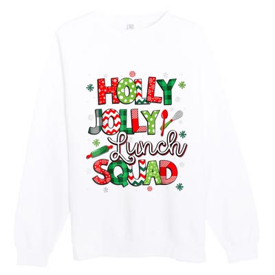 Jolly Lunch Squad Funny Lunch Lady Christmas Lunch Lady Premium Crewneck Sweatshirt