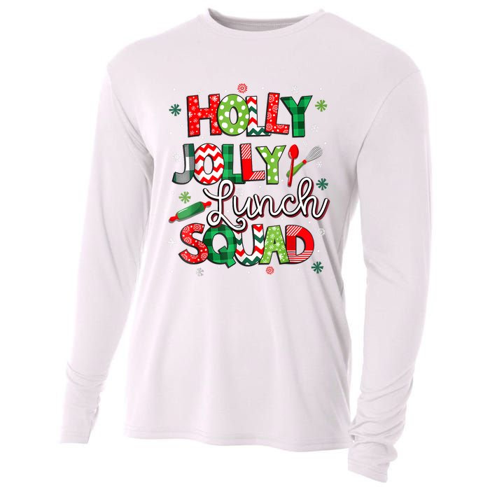 Jolly Lunch Squad Funny Lunch Lady Christmas Lunch Lady Cooling Performance Long Sleeve Crew