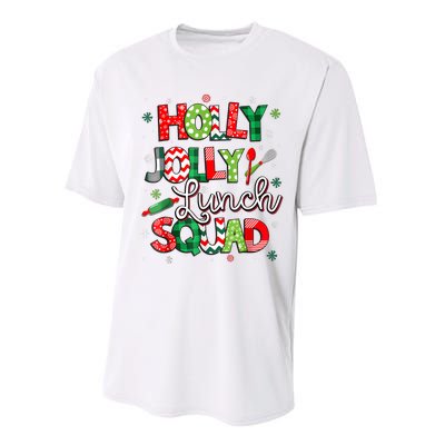 Jolly Lunch Squad Funny Lunch Lady Christmas Lunch Lady Performance Sprint T-Shirt