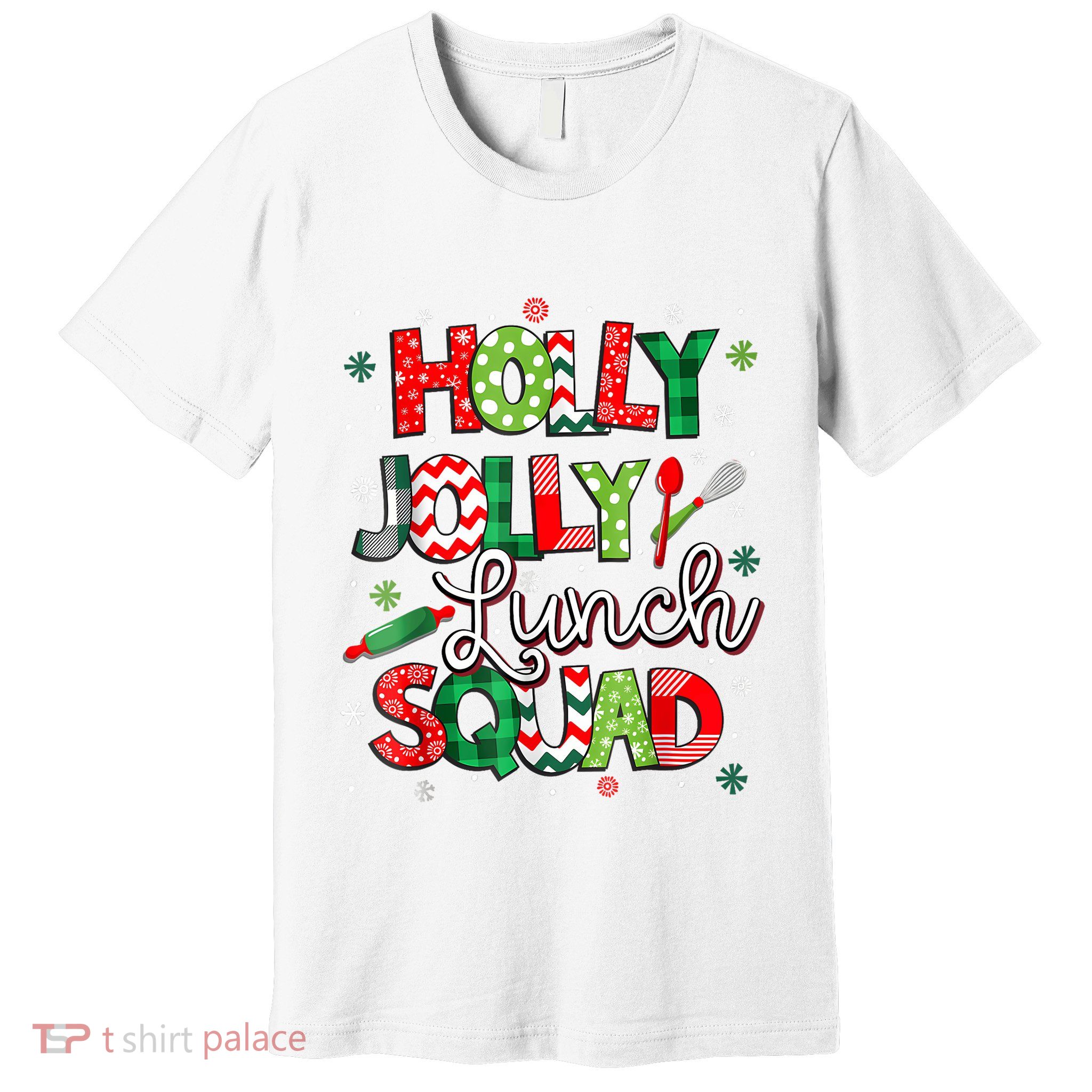 Jolly Lunch Squad Funny Lunch Lady Christmas Lunch Lady Premium T-Shirt