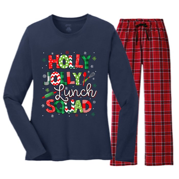 Jolly Lunch Squad Funny Lunch Lady Christmas Lunch Ladyjolly Lunch Squad Funny L Women's Long Sleeve Flannel Pajama Set 