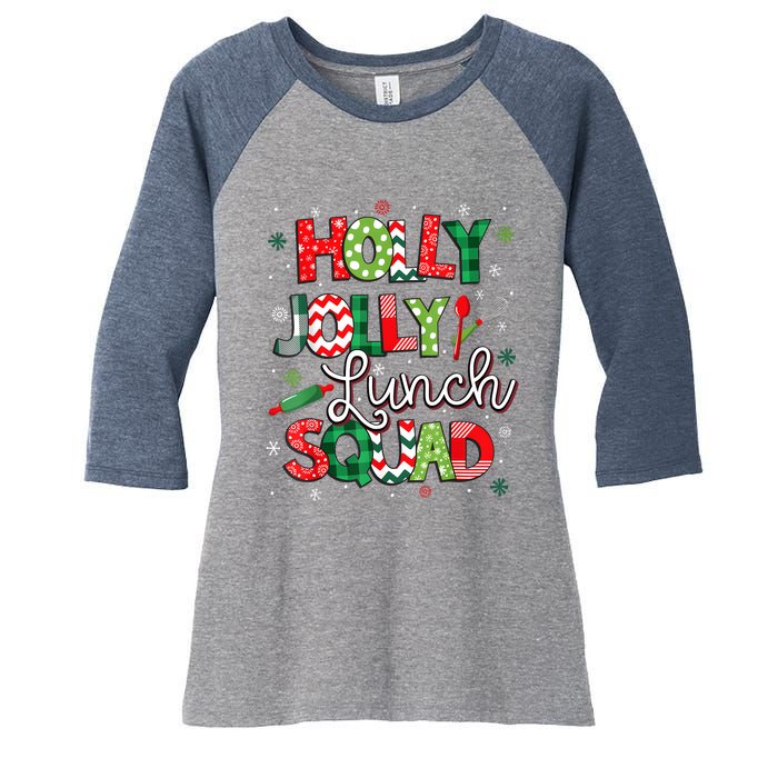 Jolly Lunch Squad Funny Lunch Lady Christmas Lunch Ladyjolly Lunch Squad Funny L Women's Tri-Blend 3/4-Sleeve Raglan Shirt