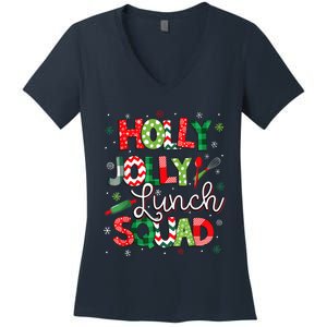 Jolly Lunch Squad Funny Lunch Lady Christmas Lunch Ladyjolly Lunch Squad Funny L Women's V-Neck T-Shirt