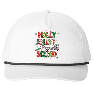 Jolly Lunch Squad Funny Lunch Lady Christmas Lunch Lady Snapback Five-Panel Rope Hat