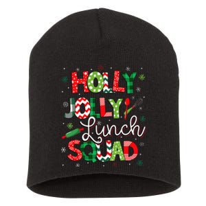 Jolly Lunch Squad Funny Lunch Lady Christmas Lunch Lady Short Acrylic Beanie