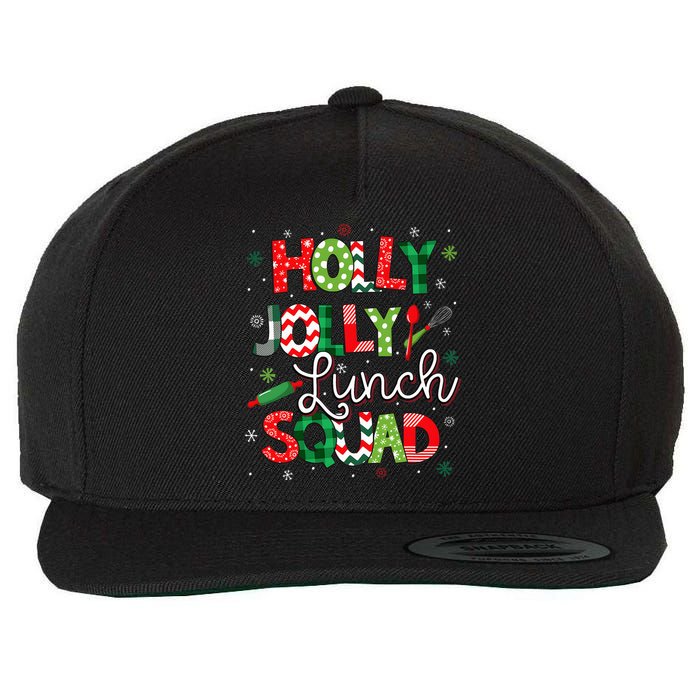 Jolly Lunch Squad Funny Lunch Lady Christmas Lunch Lady Wool Snapback Cap