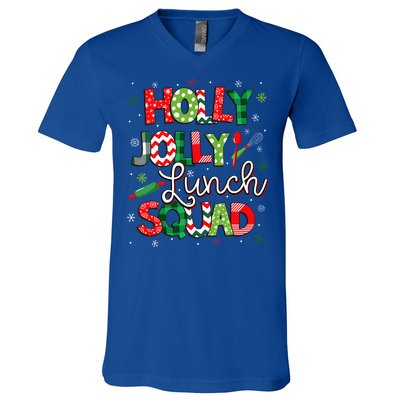 Jolly Lunch Squad Lunch Lady Christmas V-Neck T-Shirt