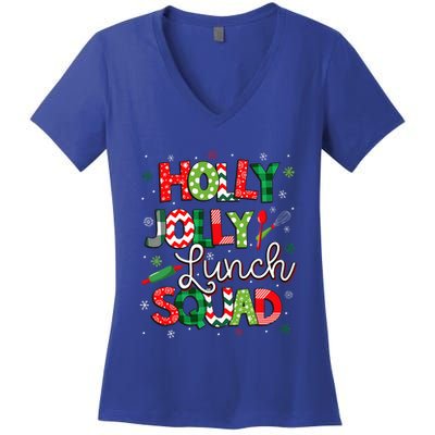 Jolly Lunch Squad Lunch Lady Christmas Women's V-Neck T-Shirt