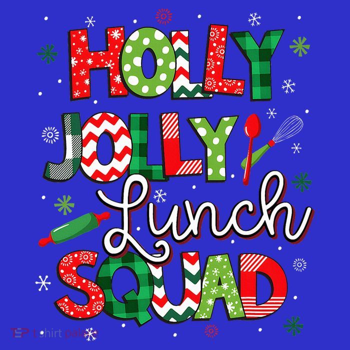 Jolly Lunch Squad Lunch Lady Christmas Kids T-Shirt