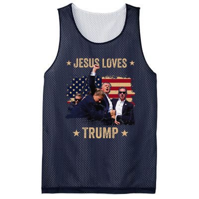 Jesus Loves Trump 2024 Donald Trump Rally 2024 Fist Mesh Reversible Basketball Jersey Tank