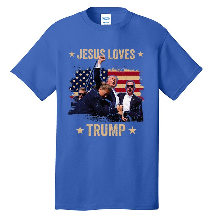 Jesus Loves Trump 2024 Donald Trump Rally 2024 Fist Tall T-Shirt