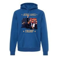 Jesus Loves Trump 2024 Donald Trump Rally 2024 Fist Premium Hoodie