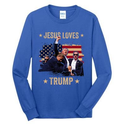 Jesus Loves Trump 2024 Donald Trump Rally 2024 Fist Tall Long Sleeve T-Shirt