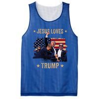 Jesus Loves Trump 2024 Donald Trump Rally 2024 Fist Mesh Reversible Basketball Jersey Tank