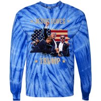 Jesus Loves Trump 2024 Donald Trump Rally 2024 Fist Tie-Dye Long Sleeve Shirt