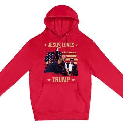 Jesus Loves Trump 2024 Donald Trump Rally 2024 Fist Premium Pullover Hoodie