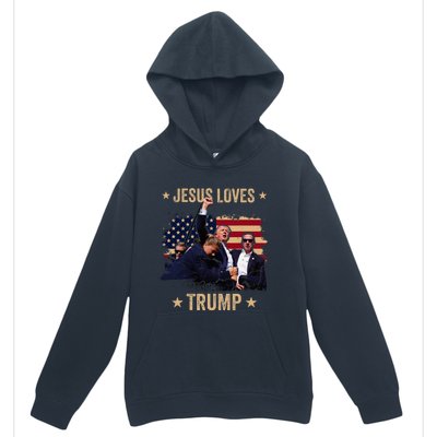 Jesus Loves Trump 2024 Donald Trump Rally 2024 Fist Urban Pullover Hoodie