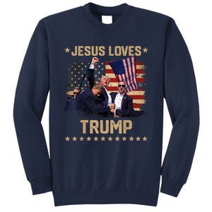 Jesus Loves Trump 2024 Donald Trump Rally 2024 Fist Tall Sweatshirt