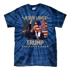 Jesus Loves Trump 2024 Donald Trump Rally 2024 Fist Tie-Dye T-Shirt