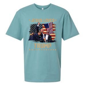 Jesus Loves Trump 2024 Donald Trump Rally 2024 Fist Sueded Cloud Jersey T-Shirt