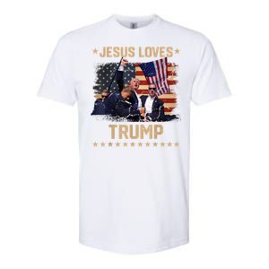 Jesus Loves Trump 2024 Donald Trump Rally 2024 Fist Softstyle CVC T-Shirt