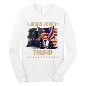 Jesus Loves Trump 2024 Donald Trump Rally 2024 Fist Long Sleeve Shirt