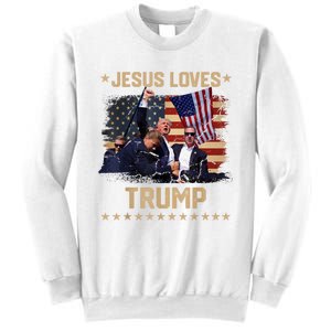 Jesus Loves Trump 2024 Donald Trump Rally 2024 Fist Sweatshirt