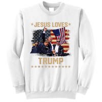 Jesus Loves Trump 2024 Donald Trump Rally 2024 Fist Sweatshirt