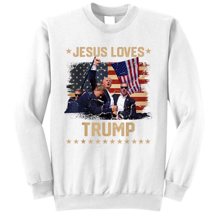 Jesus Loves Trump 2024 Donald Trump Rally 2024 Fist Sweatshirt