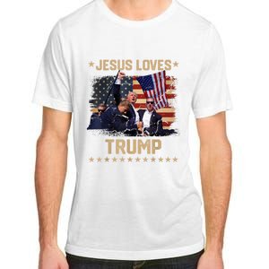 Jesus Loves Trump 2024 Donald Trump Rally 2024 Fist Adult ChromaSoft Performance T-Shirt