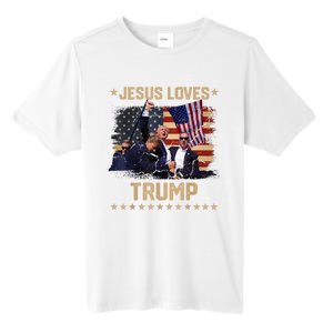 Jesus Loves Trump 2024 Donald Trump Rally 2024 Fist Tall Fusion ChromaSoft Performance T-Shirt