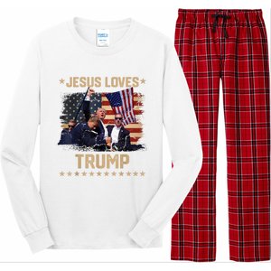 Jesus Loves Trump 2024 Donald Trump Rally 2024 Fist Long Sleeve Pajama Set