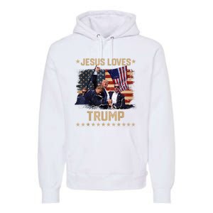 Jesus Loves Trump 2024 Donald Trump Rally 2024 Fist Premium Hoodie